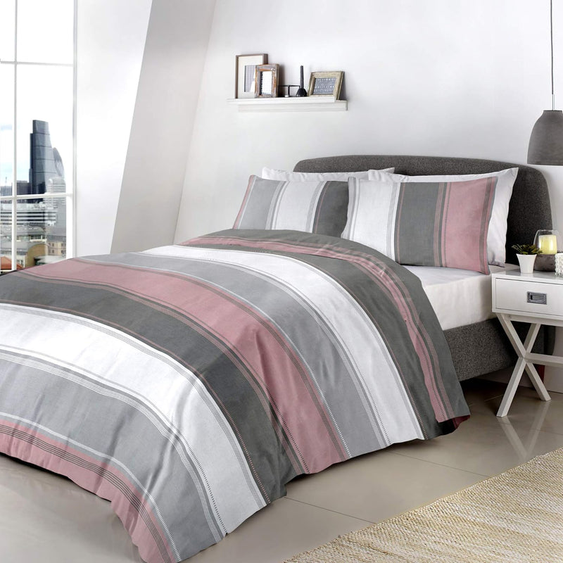 Fusion Bettbezug und 2 Kissenbezüge, 52% Polyester, 48% Baumwolle, Blush, King Size Blush King Size,