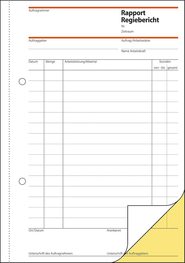 SIGEL SD027/5 Rapport / Regiebericht A5, 2x40 Blatt, selbstdurchschreibend, 5er Pack 5 Stück, 5 Stüc