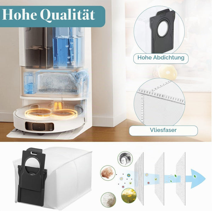 SpeHiate 10 Stück Staubbeutel für Dreame L10s Pro Ultra Heat/ X40 Ultra/ X30 Ultra Complete Roboter