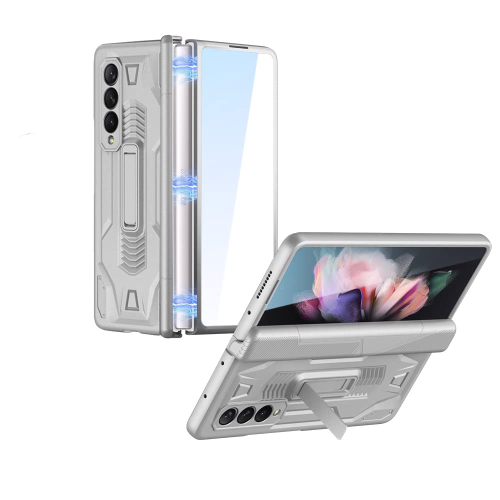 CeeEee Hülle für Samsung Z Fold 3 Bildschirm Schutzhülle mit Stander Funktion Scharnier Handyhülle 3