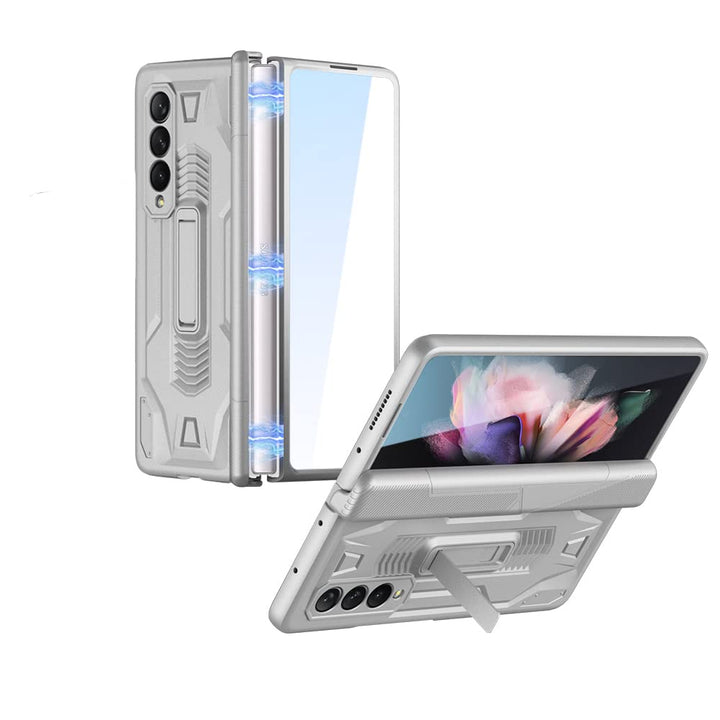 CeeEee Hülle für Samsung Z Fold 3 Bildschirm Schutzhülle mit Stander Funktion Scharnier Handyhülle 3