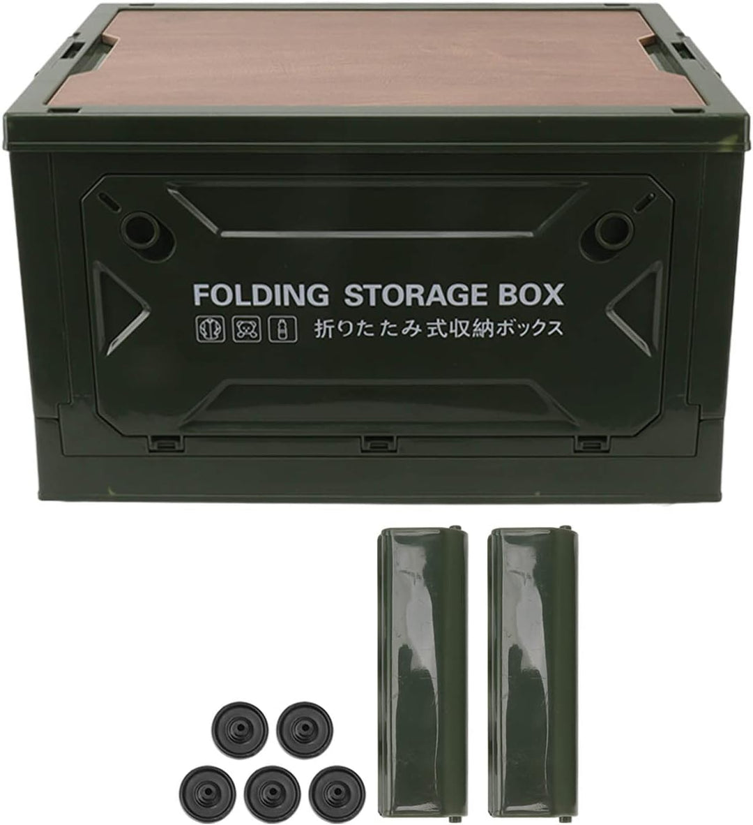 Pssopp Faltbare Camping-Aufbewahrungsbox, Campingbox mit Grossem Fassungsvermögen von 50 L und Räder