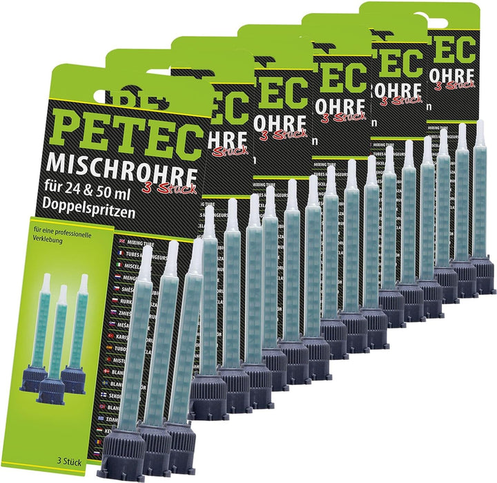 BandelOne enthält 6x3er Pack PETEC Mischrohr Statikmischrohr Fuer 24 & 50 ML Spritze Doppelspritze