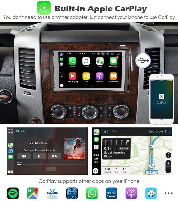 Erisin 9 Zoll Android 10.0 DAB+ Autoradio mit GPS Navi Für Mercedes Benz A/B Klasse W169 W245 Sprint
