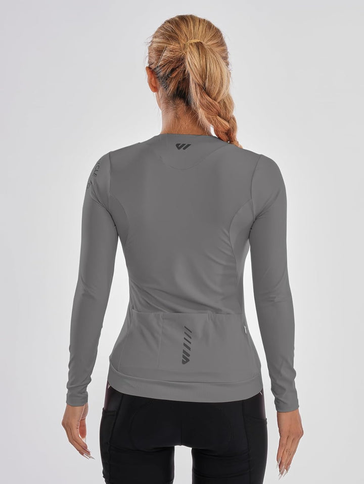 Wulibike Radtrikot Damen Langarm,Fahrradtrikot Atmungsaktiv Rennrad Trikot Hochelastisch Fahrrad Kle