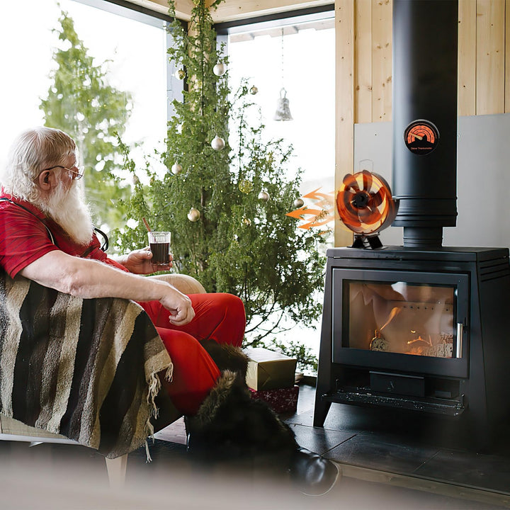 Jopassy Ofenventilator ohne strom mit 6 Blättern, Kaminventilator, Ventilator für Kaminofen, Kaminve