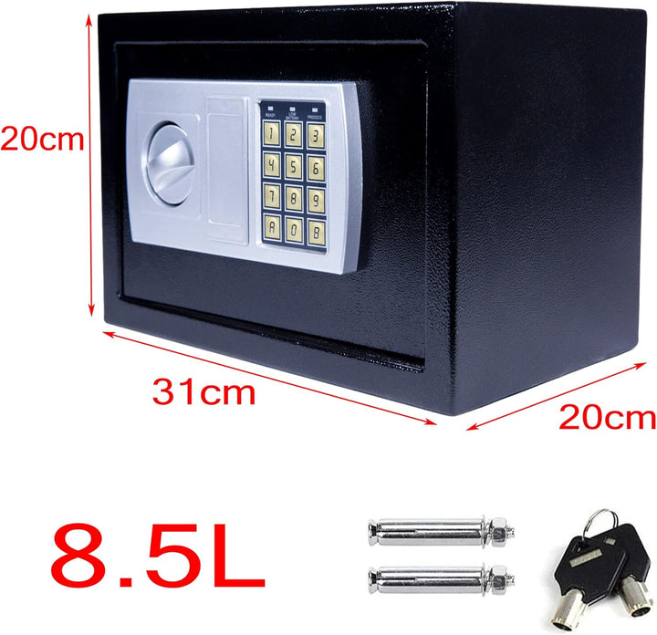 Tresor, Elektronischer Tresor mit Zahlenschloss, Möbelsafe, Stahltresor mit Doppelbolzen Verriegelun