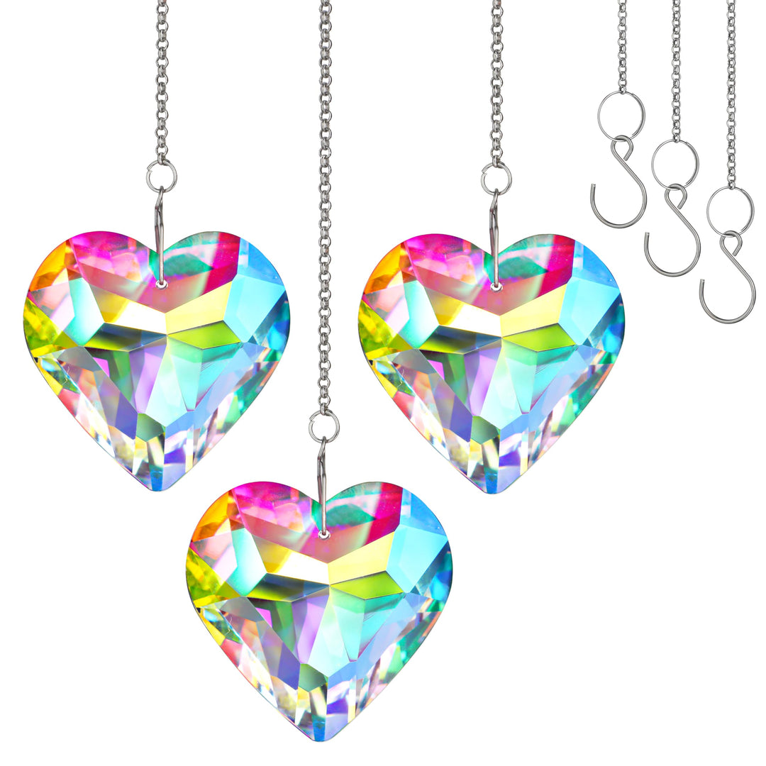 H&D HYALINE & DORA 50 mm Geometrie Kristall Herz Sonnenfänger Prismen Hängende Sonnenfänger mit Glas