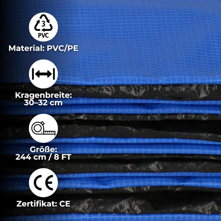 SPRINGOS Trampoline Randpolster Umrandung Ersatzteile für Trampoline Blau 244 cm, Blau 244 cm