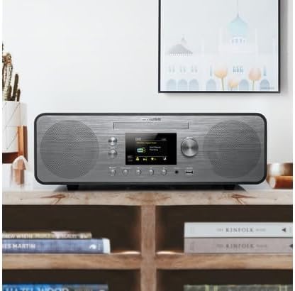 MUSE M-885 DAB Design Bluetooth Stereoanlage mit CD-Player und USB (DAB+, UKW, NFC, AUX), 80 Watt, g