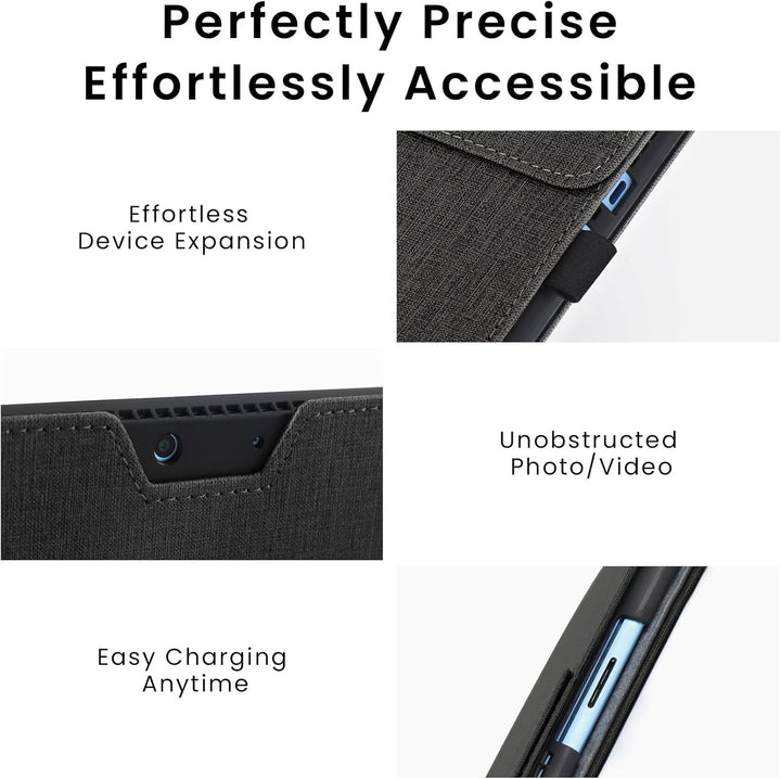 Omnpak Hülle für Surface Pro 9 Tablet, Business-Hülle mit Stifthalter, Einstellbarer Multi-Betrachtu