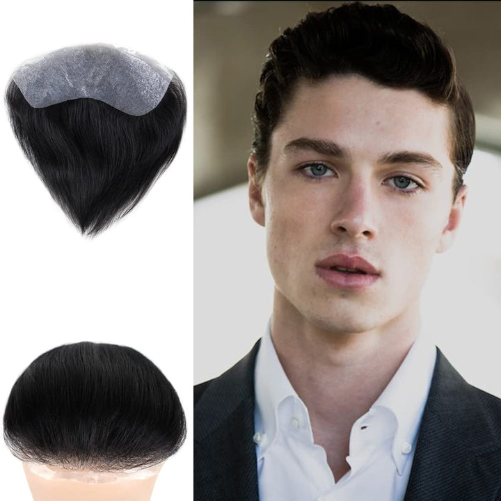 Lordhair Toupet Herren,100% Europäisches Echthaar Herren Toupet Echthaar,V-LOOP Skin Toupet Herren,T