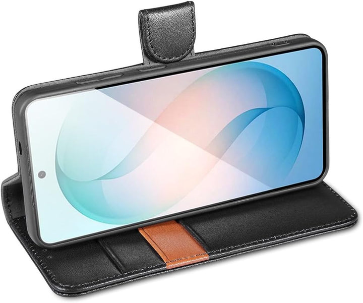 LENSUN Echtleder Hülle für Samsung Galaxy S26 Plus, Handyhülle [Echtes Leder][Kartenfach][RFID Schut