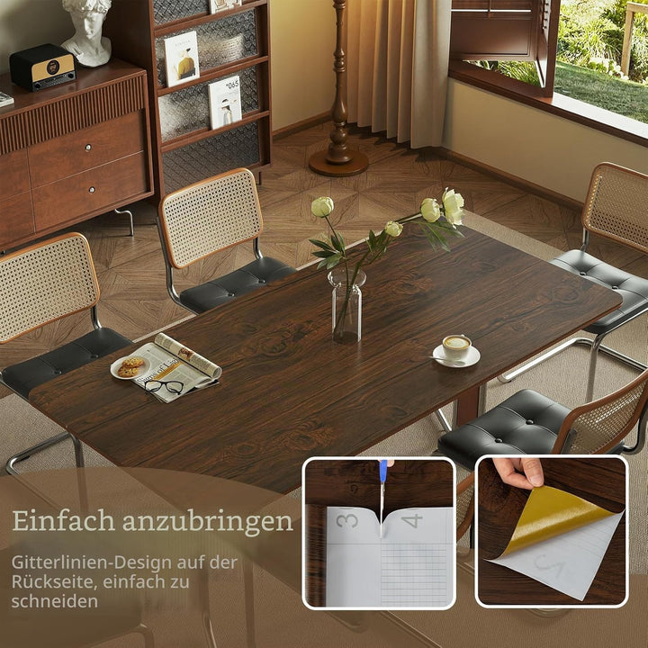 Abyssaly Klebefolie Möbel Holzoptik Vintage Möbelfolie Selbstklebend 90cm x 300cm Dekoration Folie f