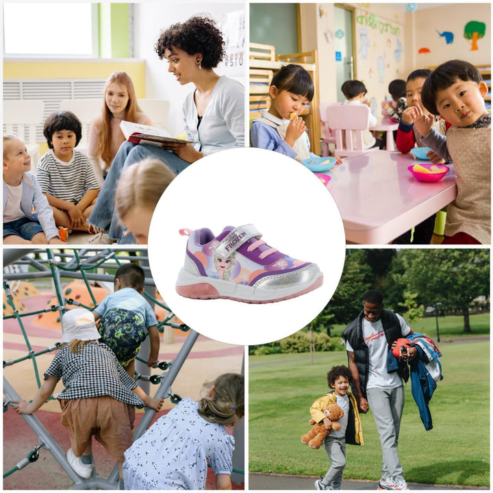 Disney Frozen Schuhe Mädchen 2 bis 8 Jahre, Kinderschuhe mit Anna und ELSA Motiv, Leuchtschuhe Kinde