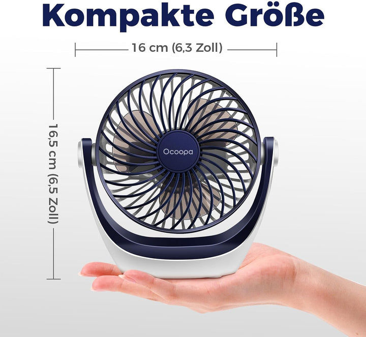 OCOOPA USB Ventilator, Ventilator klein Tischventilator mit starkem Luftstrom und Leise Betrieb 3 Ge