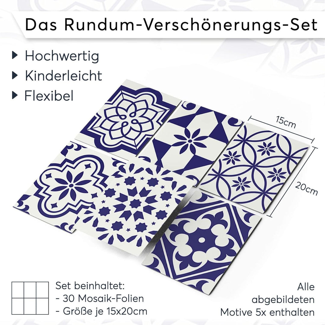 CREATISTO Mosaik Klebefliesen Stickerfliesen Fliesenfolie - Klebefolie Aufkleber für Fliesen I Stick