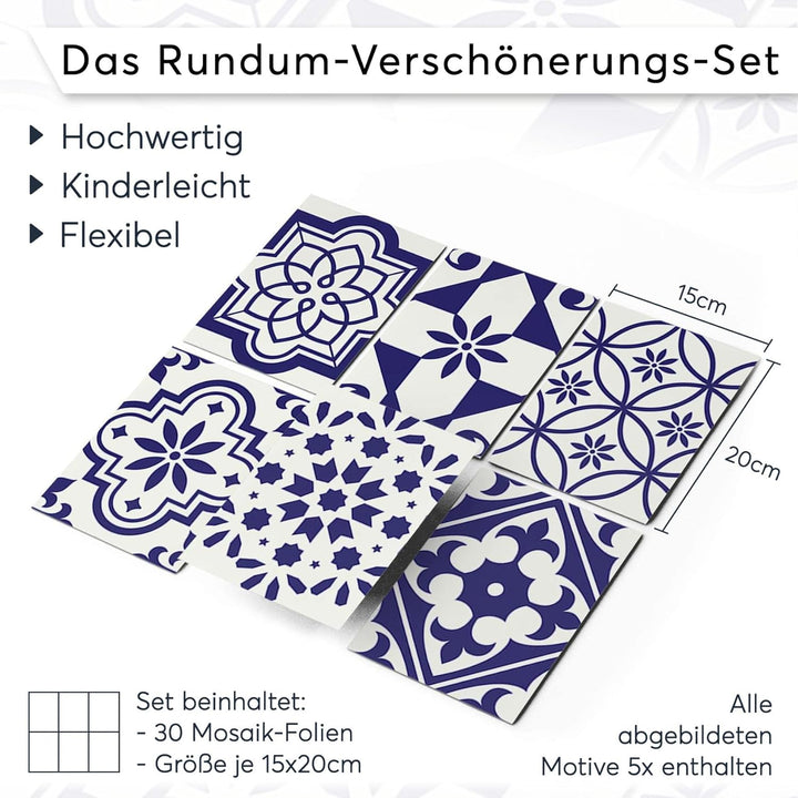 CREATISTO Mosaik Klebefliesen Stickerfliesen Fliesenfolie - Klebefolie Aufkleber für Fliesen I Stick