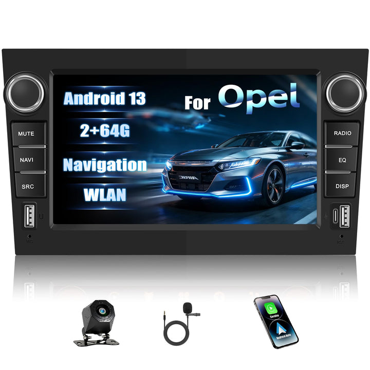 CAMECHO 7 Zoll 2+64G Navi Autoradio für Opel Astra Antara Vectra Corsa Zafira Meriva Combo mit 2USB,