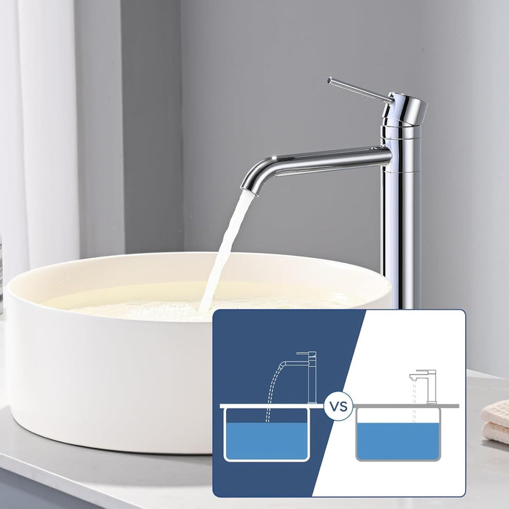 Waschtischarmatur Hoch 360° Schwenkbar BuntHaus, Wasserhahn Bad-Mischbatterie, Keramischem Ventilker