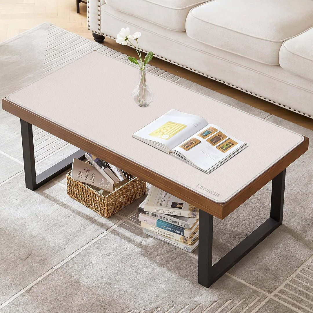 CENNBIE Schreibtischunterlage Leder 90 x 40cm，Extra grosseTischunterlage, erweitertes PU-Leder Mausp
