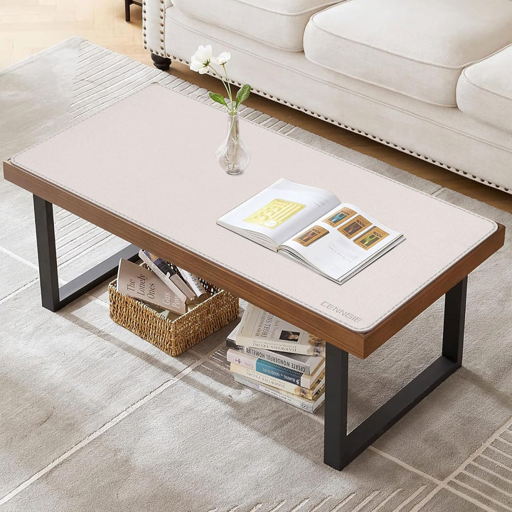 CENNBIE Schreibtischunterlage Leder 90 x 40cm，Extra grosseTischunterlage, erweitertes PU-Leder Mausp