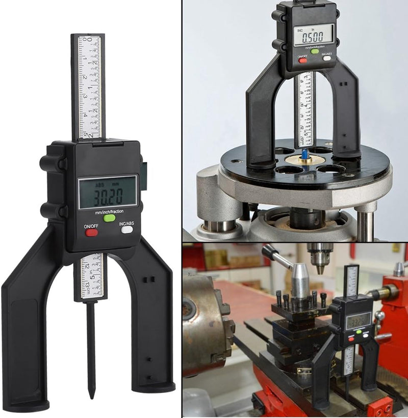 Digital Tiefenmesser Höhenmessgerät 0-80mm Profiltiefenmesser mit Ziffernanzeige und selbsthaltenden