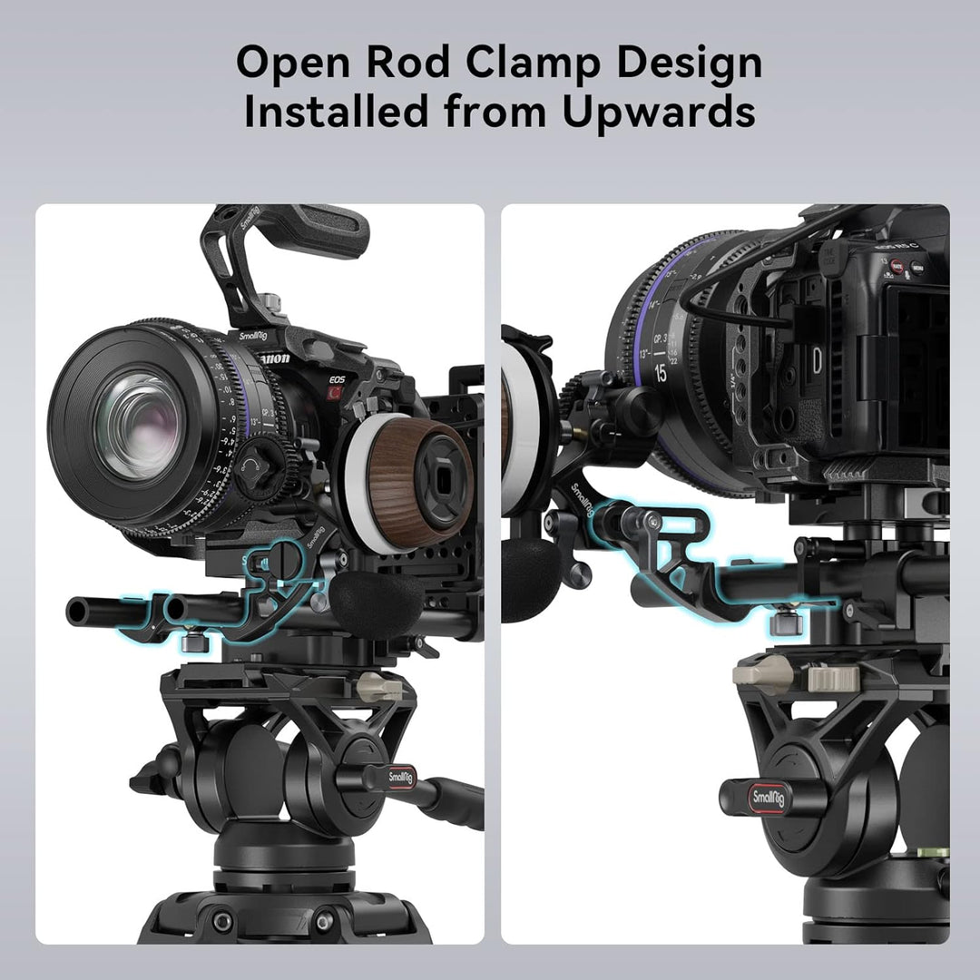 SMALLRIG 15mm Stangenklemme, Installiert und Gelöst von Oben mit Einstellbarem Abstand, Unterstützt