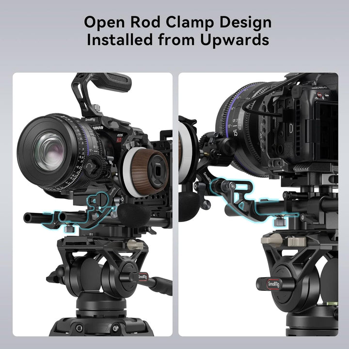 SMALLRIG 15mm Stangenklemme, Installiert und Gelöst von Oben mit Einstellbarem Abstand, Unterstützt