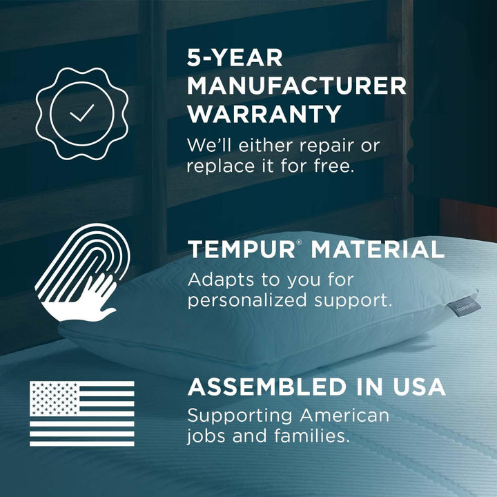 TEMPUR-PEDIC TEMPUR-Adapt ProLo + Cooling Kissen, Schaumstoff, Weiss/opulenter Garten, King Niedrig