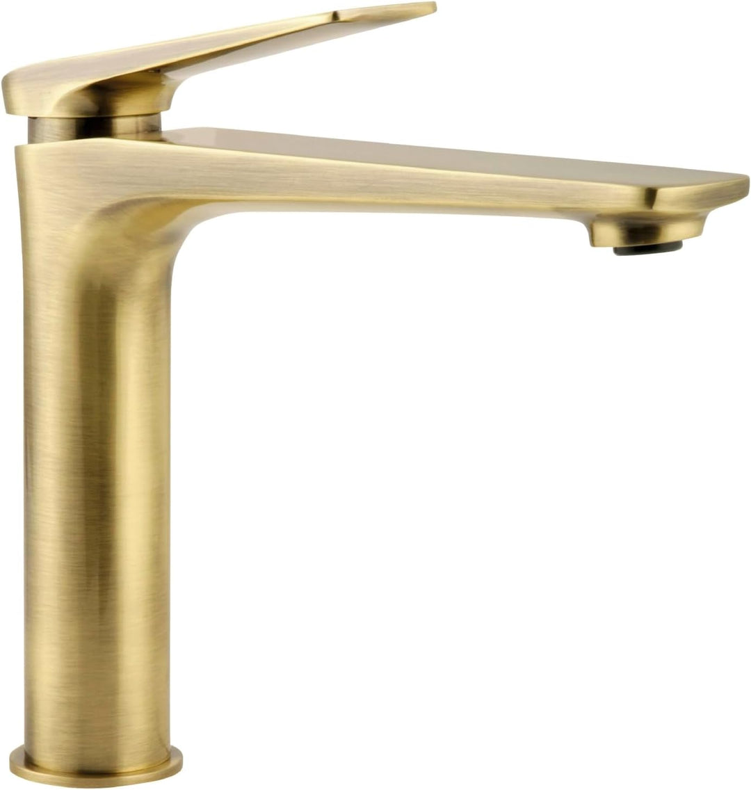 'aquaSu® Mittelhohe Waschtischarmatur Orva in Bronze, mit Wasserspar-Mischdüse, Kosten sparende Kalt
