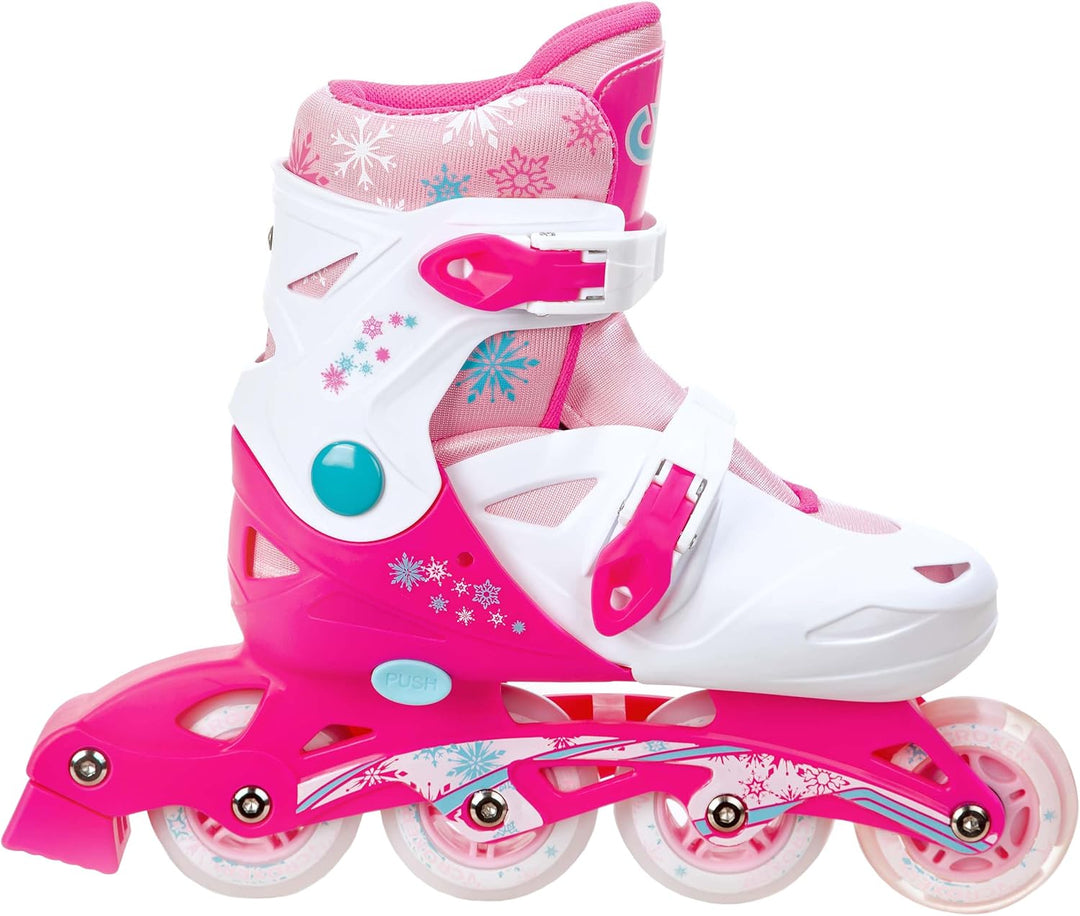 3in1 Kinder Inlineskates/Triskates/Rollschuhe Croxer Missy verstellbar mit LED leuchtendem Rad 31-34