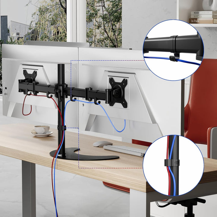 Duronic DM25D2 Monitor-Halterung 2 Monitore für 13-27 Zoll Flach & Curved Bildschirm-Halterung 8kg,