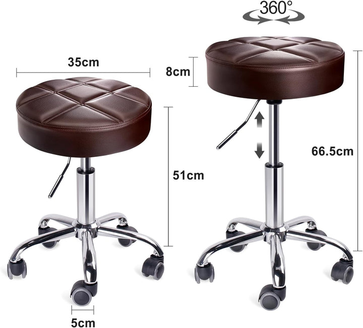 Leader Accessories Drehhocker höhenverstellbar Rollhocker Funktionaler Arbeitshocker Studiohocker im