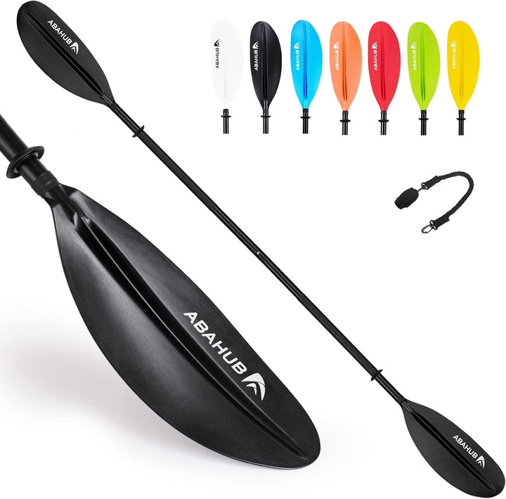 Abahub 218/230/241cm Kajak Paddel Aluminium Doppelpaddel mit Paddelleine für Kajakfahren Ruderboot K