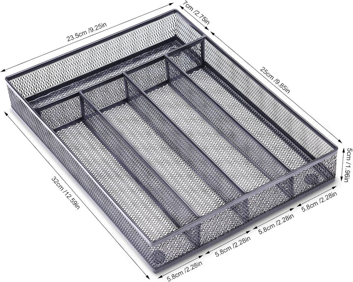 WuGeShop Schreibtisch Organizer Schubladen Metall 5 Fächer, Schubladeneinsatz Büro Tablett für Aufbe