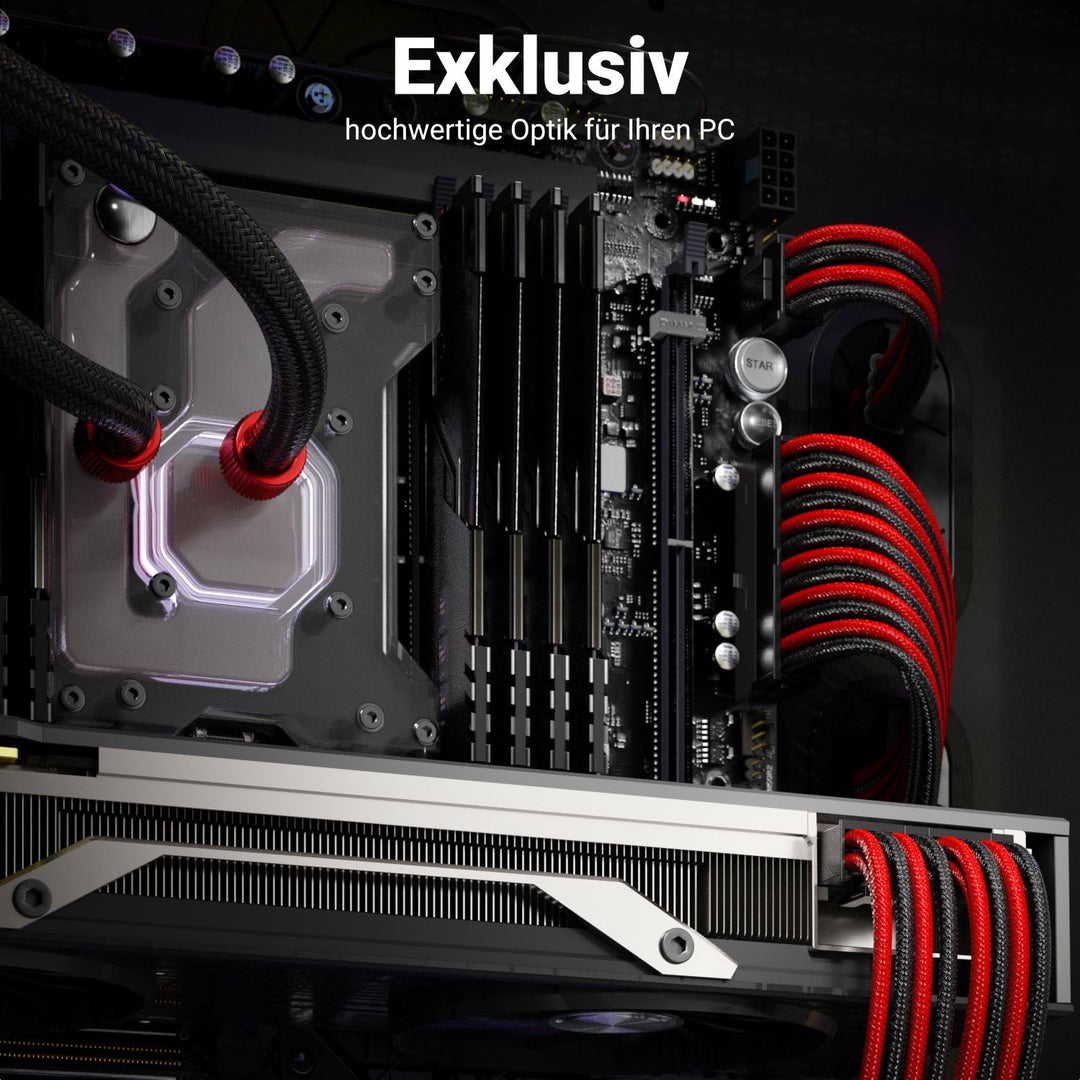 deleyCON Netzteil Kabel Set 6-Teilig 30cm - Intern Grafikkarte PC Computer Mainboard Motherboard 18