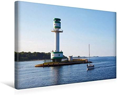 Premium Textil-Leinwand 45 x 30 cm Quer-Format Leuchtturm Kiel-Friedrichsort | Wandbild, HD-Bild auf