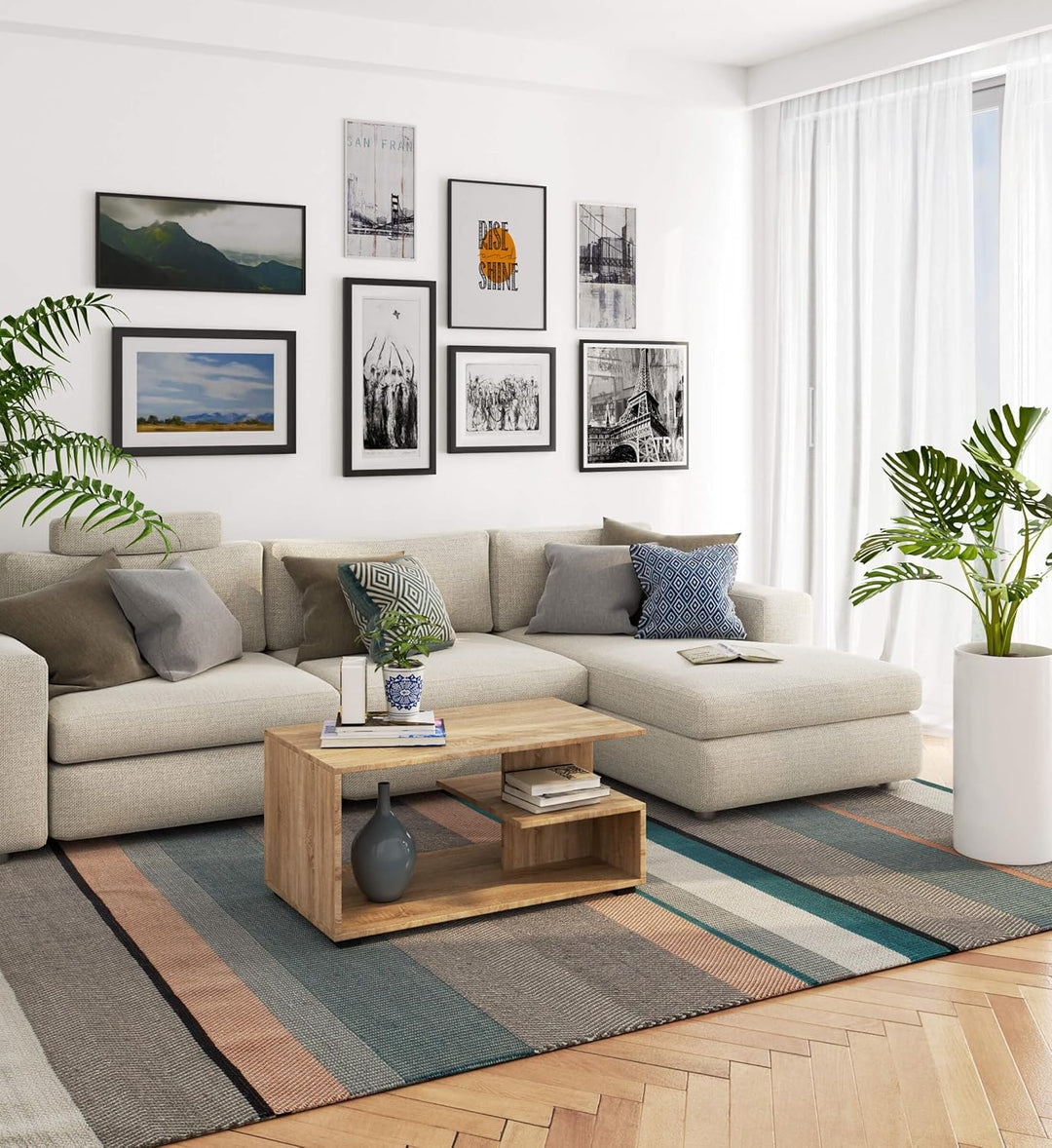 AKORD Couchtisch Holz | Pin 90x45x51cm| Schrank für Wohnzimmer | Schlafzimmer Schrank | Minimalistis
