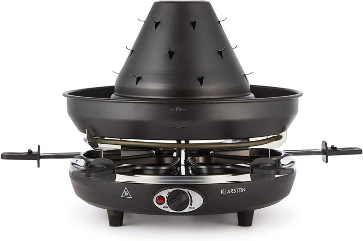 Klarstein Taste Volcano - Raclette, Tischgrill, Elektrogrill, Tartarenhut, 1500 Watt, stufenlos rege