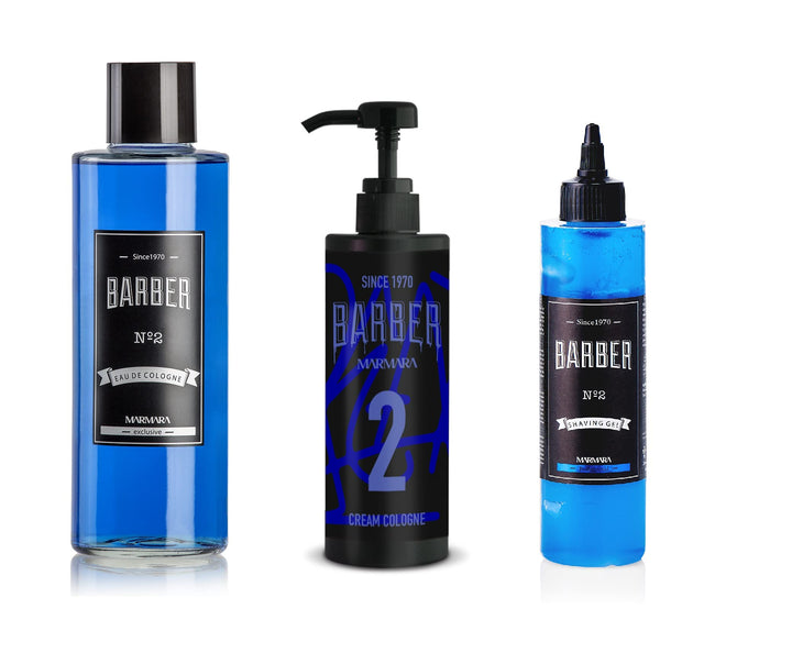 BARBER MARMARA Shaving Set No.2 | Rasierset für Männer | Transparentes Rasiergel 250ml | Eau de Colo
