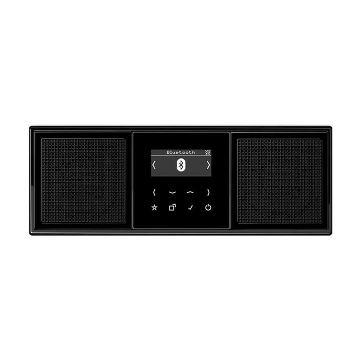 Jung Smart Radio DAB Bluetooth Komplett-Set Serie LS Schwarz mit 2 Lautsprechern DABLS2BTSW und 3-Fa