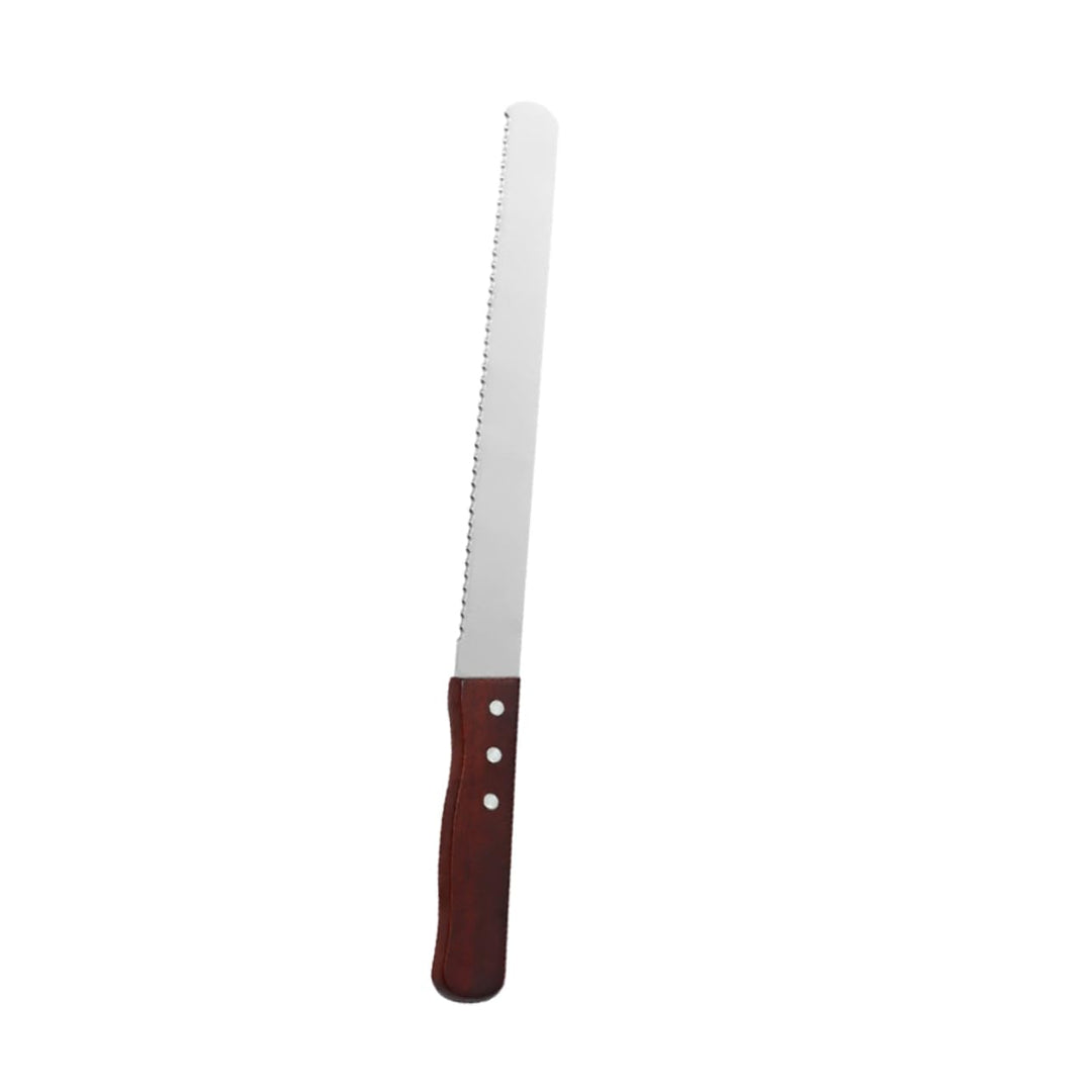 Alipis Brotschneider Holzgriff Edelstahl Toastschneider Küchenmesser für Brot Kuchen Schneidewerkzeu