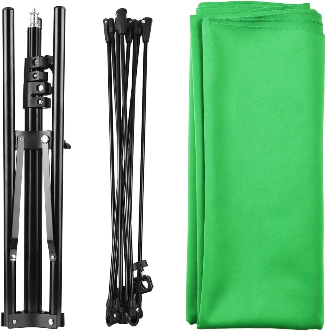 Andoer 2 x 1,5 m Green Screen Fotostudio Hintergrund, Fotohintergrund Grün mit verstellbarem Stativ