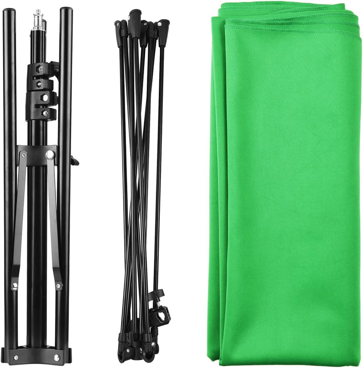 Andoer 2 x 1,5 m Green Screen Fotostudio Hintergrund, Fotohintergrund Grün mit verstellbarem Stativ