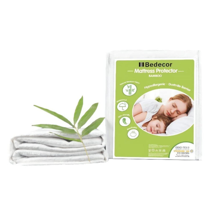 Bedecor Doppelpack Matratzenschoner 90x200cm Wasserdicht Atmungsaktive Bambus Matratzenauflage Wasse