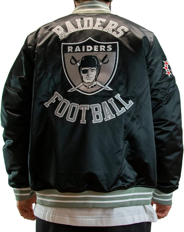 Mitchell & Ness NFL Heavyweight Satin Jacket L Oakland Raiders - Black, L Oakland Raiders - Black