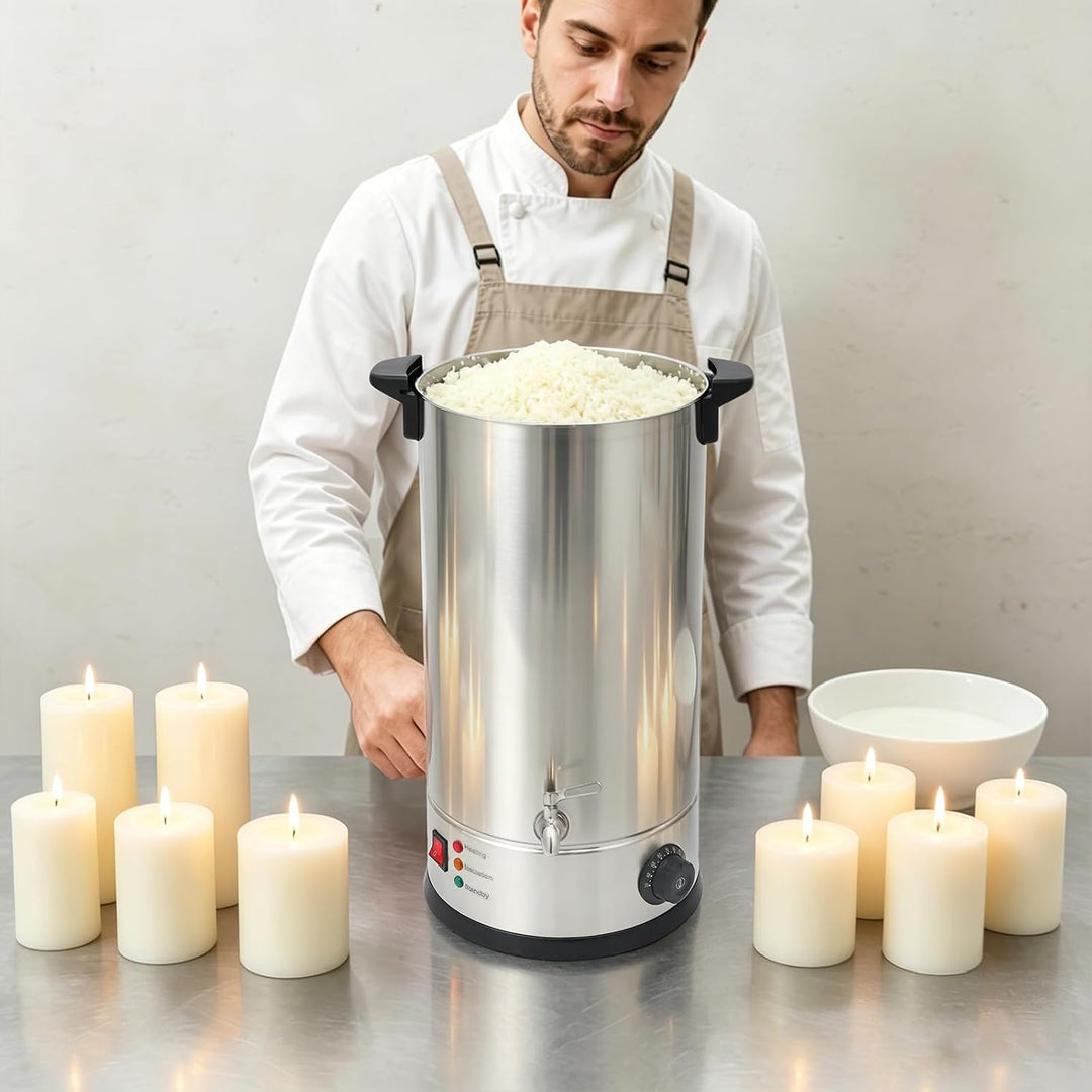 Kazafa 1800W 220V 15L Elektrischer Wachsschmelztopf mit Wasserhahn, Griffe | Automatische Abschaltfu
