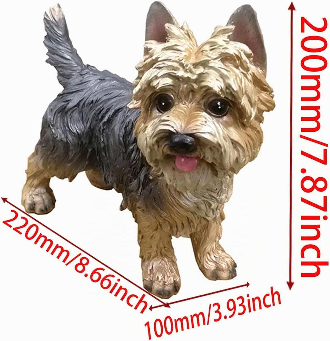 WANLIAN Yorkshire Terrier Statue,handbemalte Figur geeignet für den Innen,und Aussenbereich,frostbes