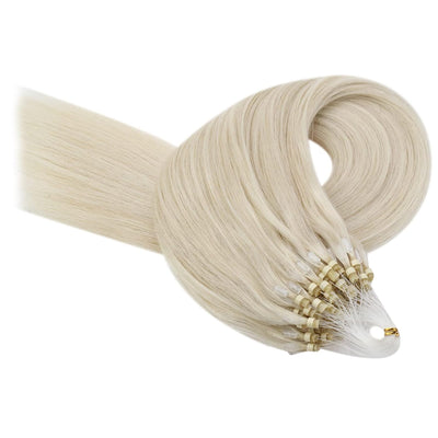 YoungSee Extensions Echthaar Microring Blond 40cm Microring Extensions Echthaar 1g Microring Hair Ex
